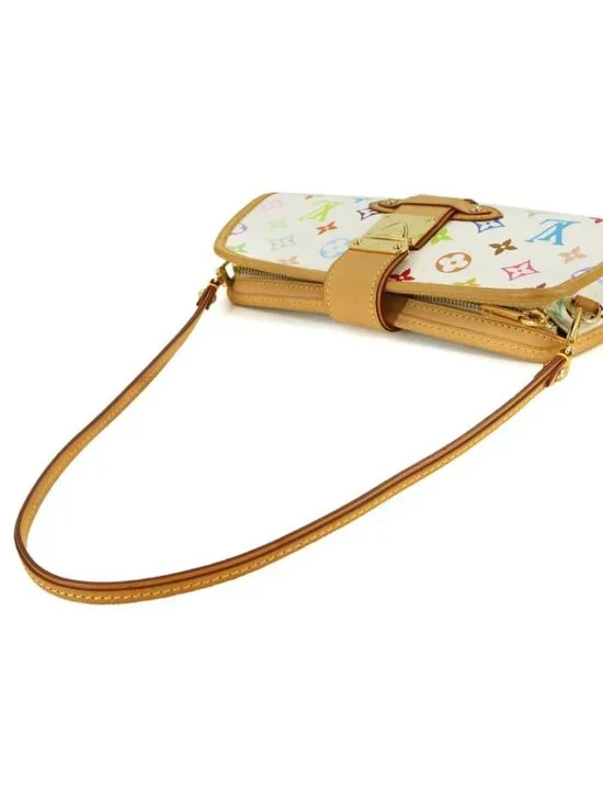 Louis Vuitton Monogram Multicolor Charlie Shoulder Clutch Blanc - Picture 6 of 10